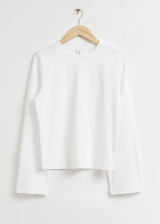 & Other Stories Relaxed Jersey Top White Jersey