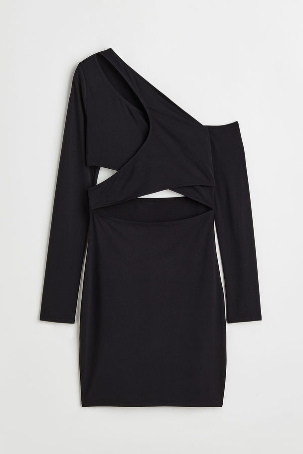 H&M Cut-out Jersey Dress Black