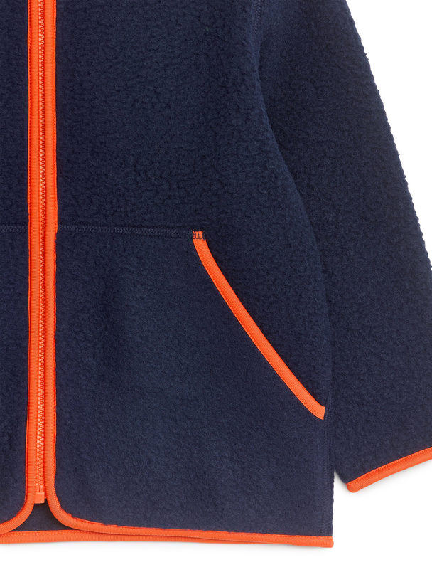 ARKET Fleece Zip Jacket Blue/orange