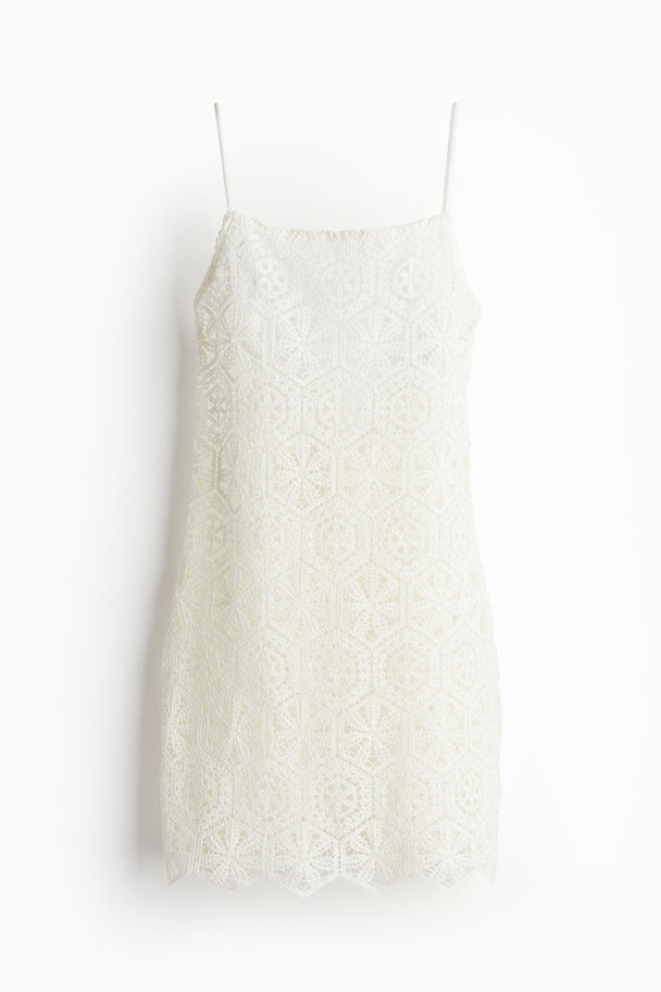 H&M Crochet-look Beach Dress White