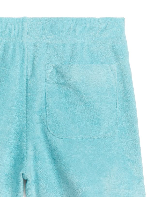 Arket Cotton Towelling Shorts Turquoise