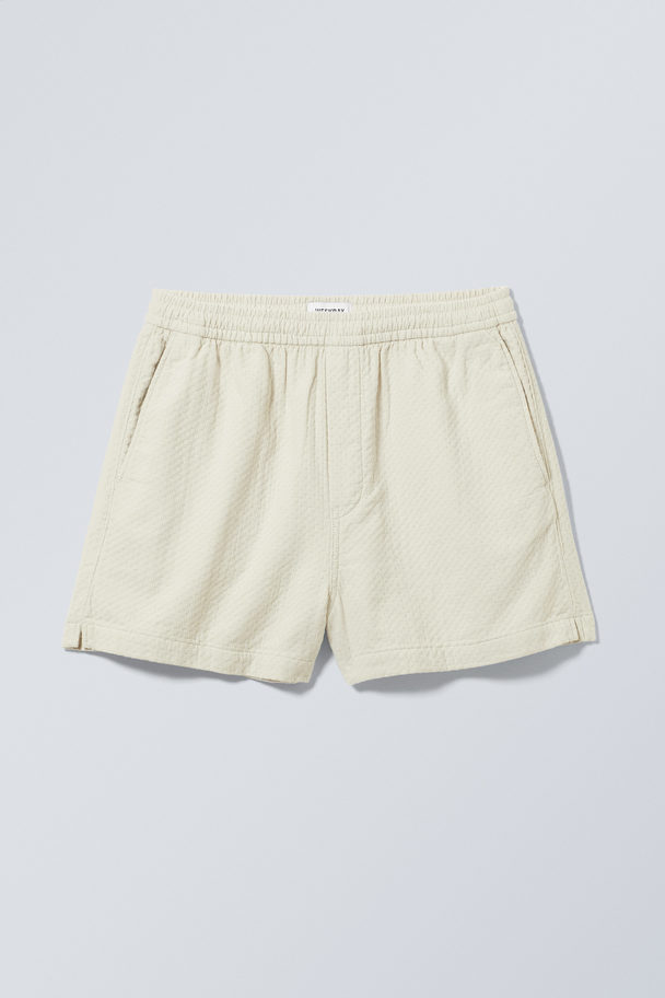 Weekday Alex Relaxed Short Beige Jacquard