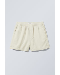 Alex Avslappet Shorts Beige Jacquard