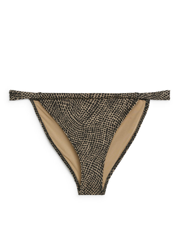 ARKET Tanga Bikini Bottoms Beige/black