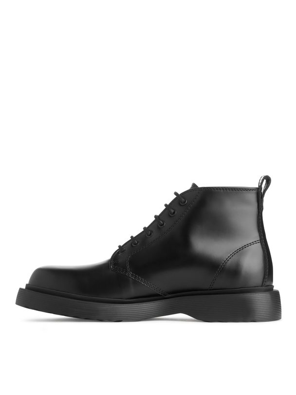ARKET Lace-up Leather Boots Black