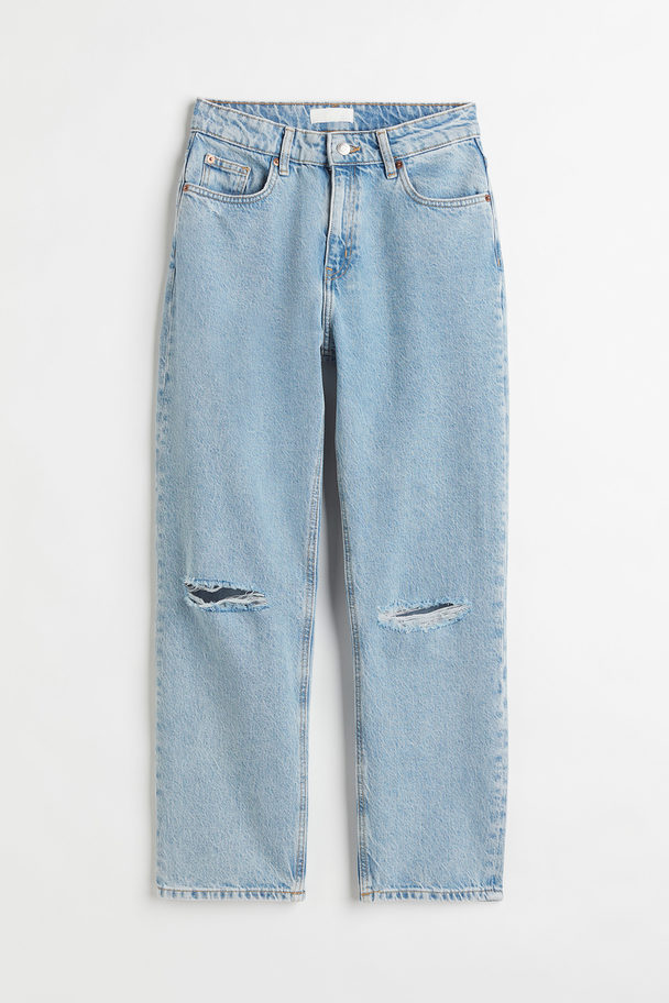 H&M Mom Loose Fit Jeans Licht Denimblauw