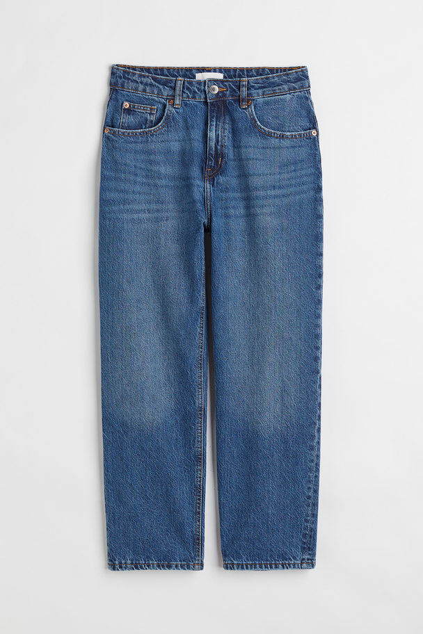 H&M Mom Loose Fit Jeans Donker Denimblauw
