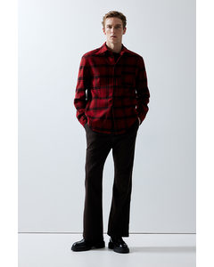 Regular Fit Flannel Shirt Red/black Checked