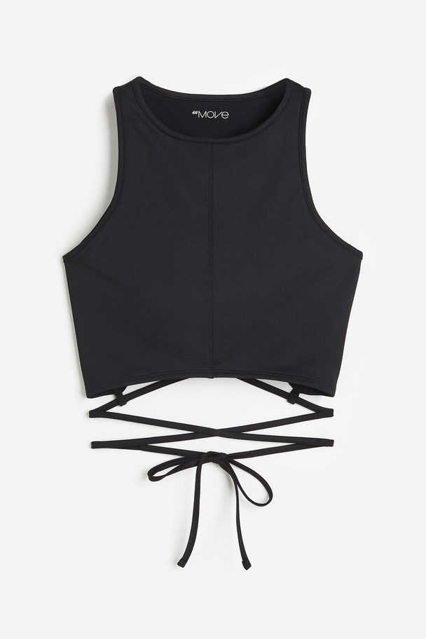 H&M Drymove™ Cropped Sports Vest Top Black