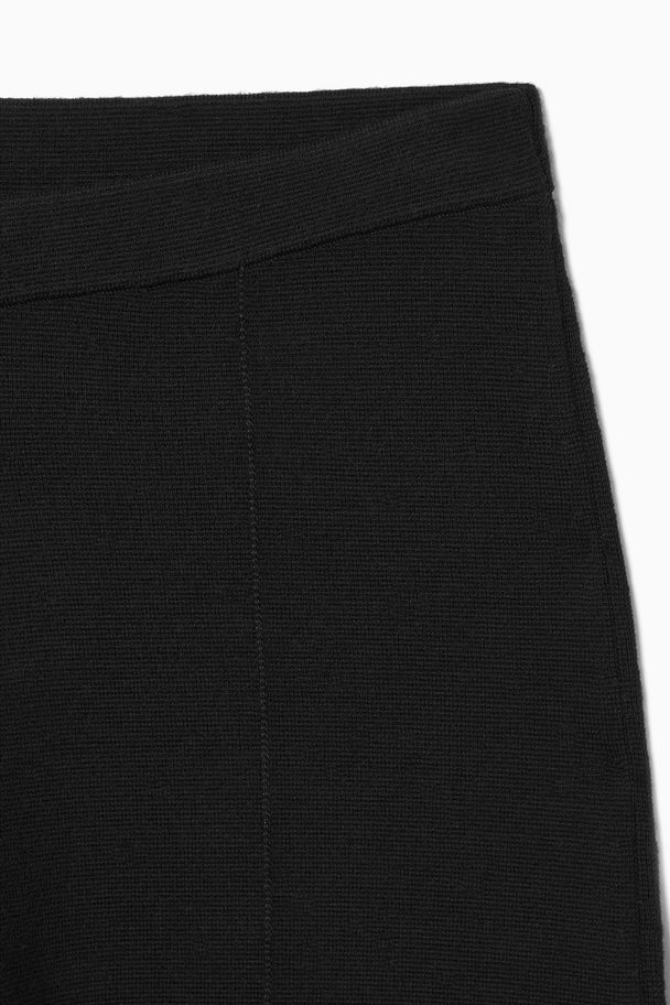 COS Slim-fit Knitted Trousers Black