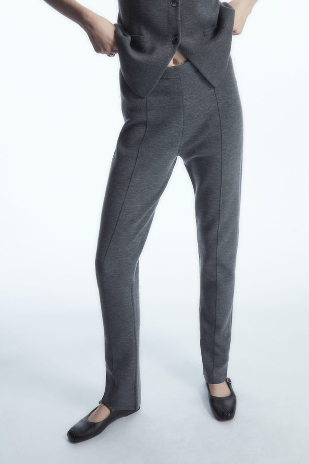 COS Slim-fit Knitted Trousers Grey
