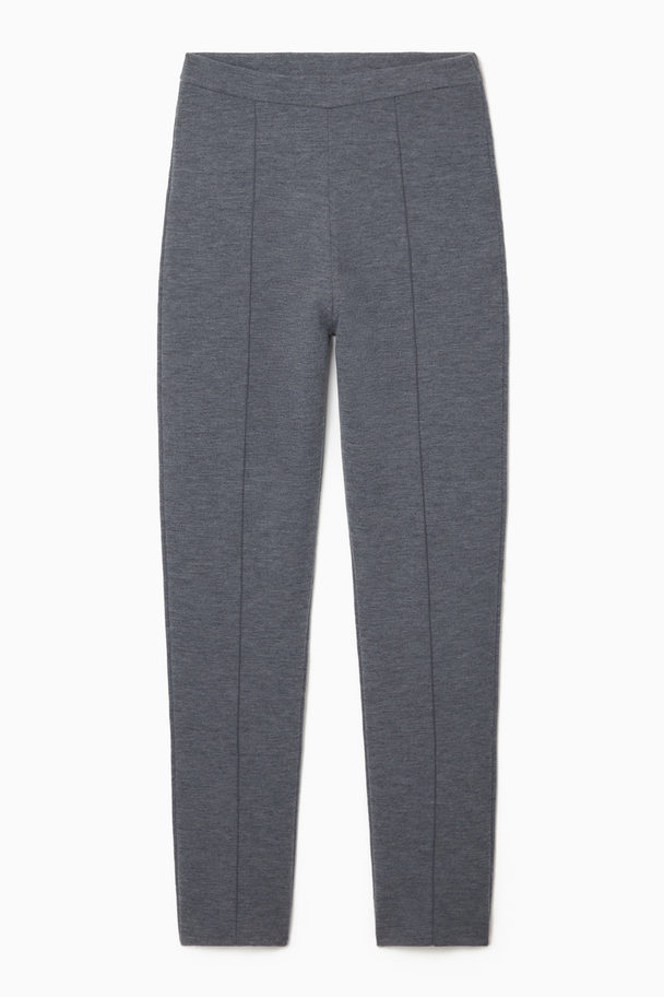 COS Slim-fit Knitted Trousers Grey