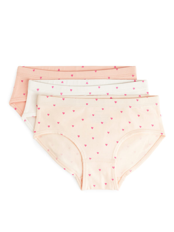 ARKET Cotton Jersey Briefs White/pink/beige