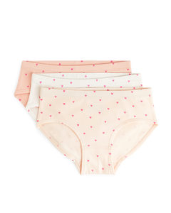 Slip Van Katoenen Tricot Wit/roze/beige