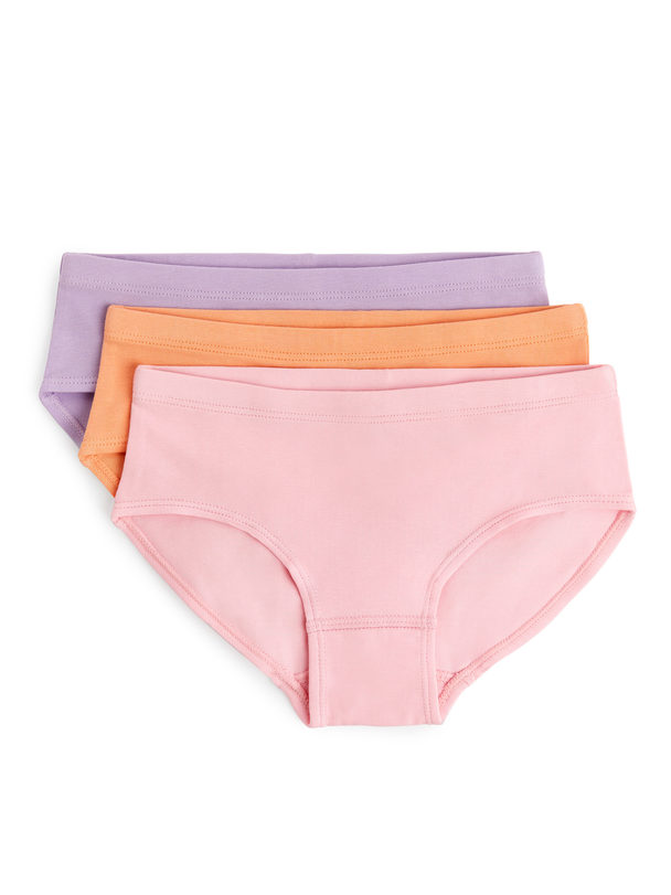 ARKET Cotton Jersey Briefs Orange/pink/lilac