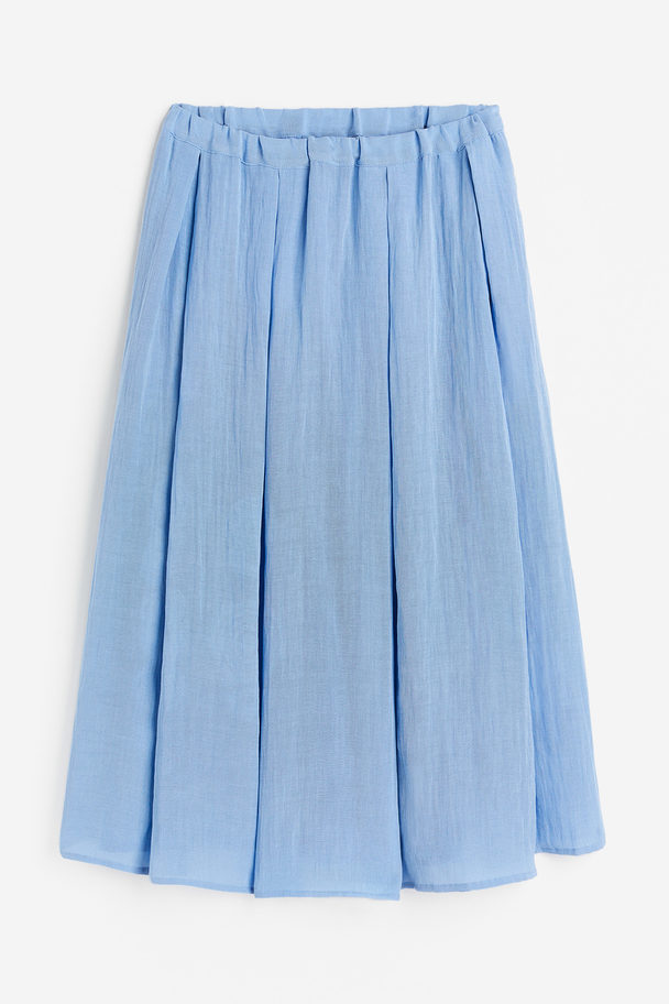 H&M Wide Twill Skirt Blue