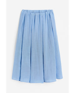 Wide Twill Skirt Blue