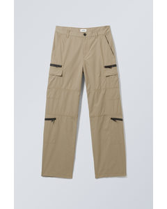 Relaxed Zipped Trousers Beige