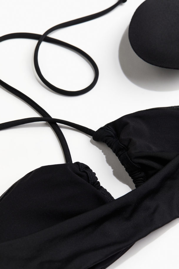 H&M Padded Halterneck Bikini Top Black