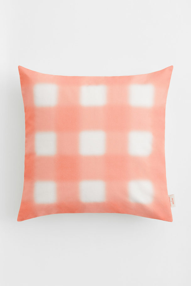 H&M HOME Checked Cotton Cushion Cover Light Pink/checked