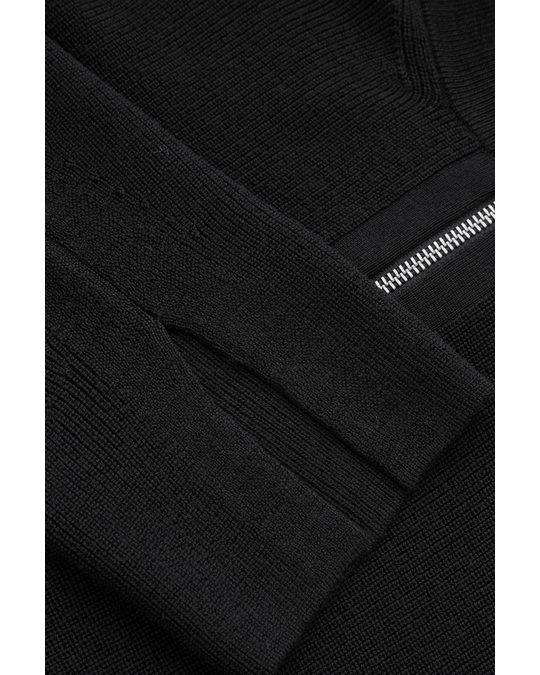 COS Relaxed-fit Half-zip Wool Jumper Black