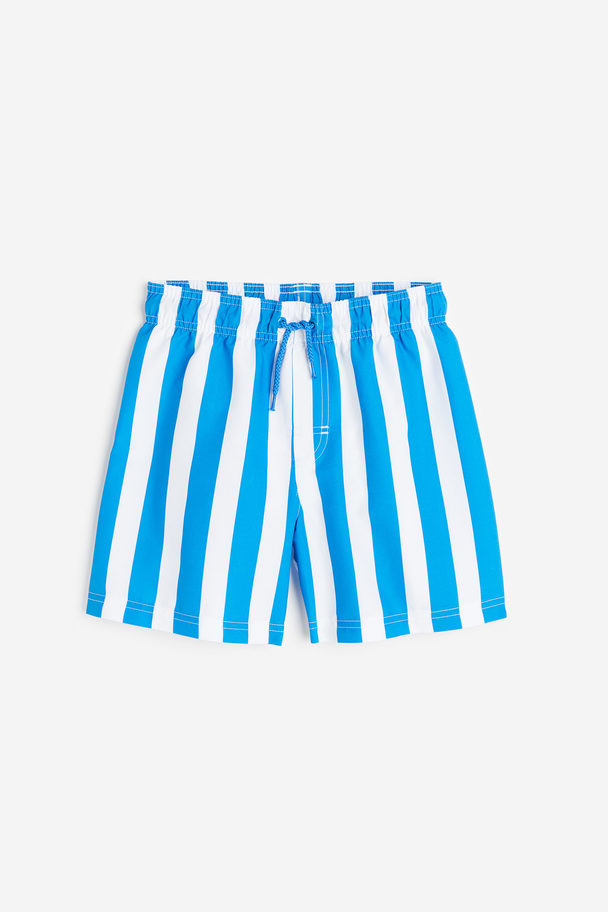 H&M Swim Shorts Bright Blue/striped