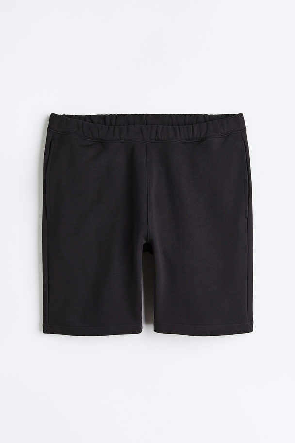 H&M Relaxed Fit Cotton Jogger Shorts Black