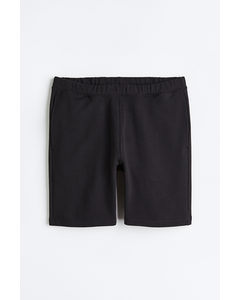 Relaxed Fit Cotton Jogger Shorts Black