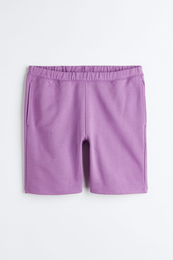 H&M Relaxed Fit Joggersshorts I Bomull Dyp Syrin