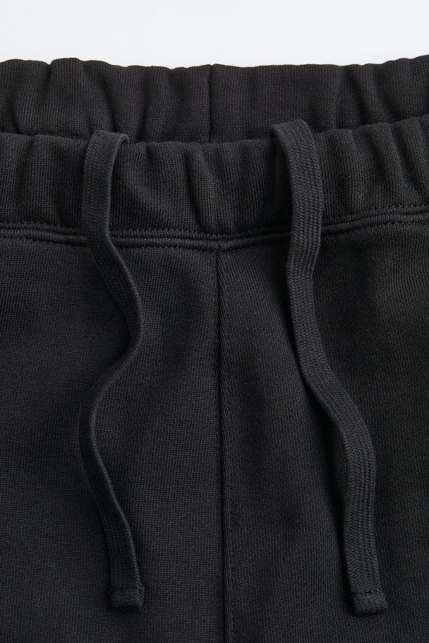 H&M Relaxed Fit Cotton Jogger Shorts Black