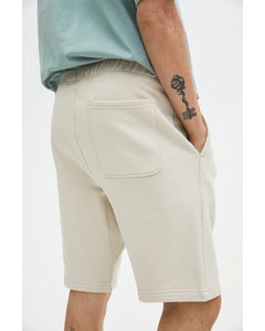 Joggershorts I Bomull Relaxed Fit Ljusbeige