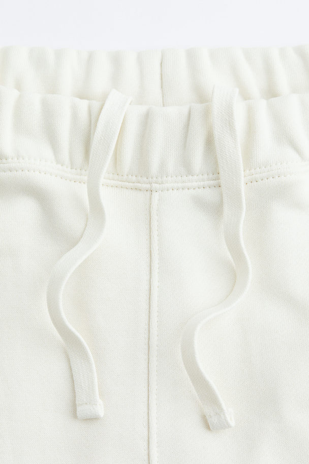 H&M Katoenen Joggershort - Relaxed Fit Offwhite