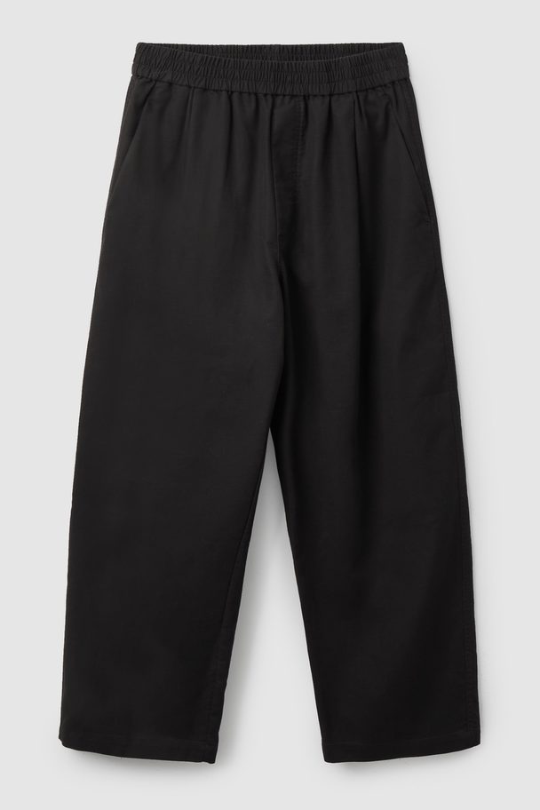 COS Oversized-fit Elasticated Trousers Black
