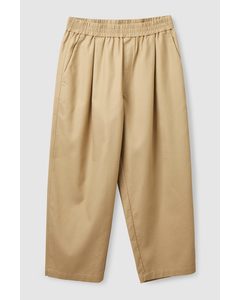 Oversized-fit Elasticated Trousers Beige