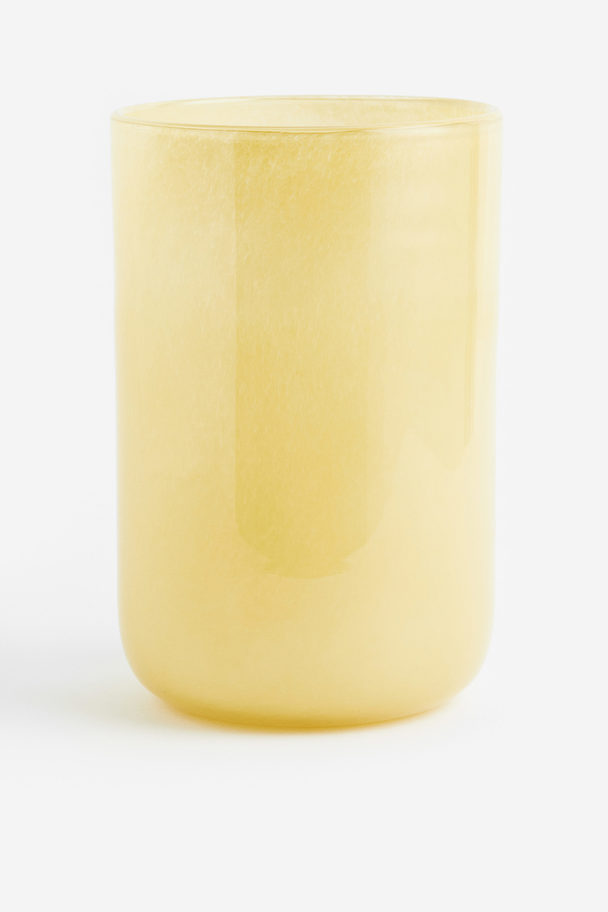 H&M HOME Large Glass Vase Yellow