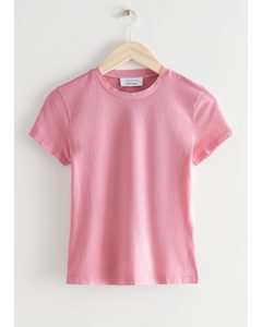 Fitted Crewneck T-shirt Pink