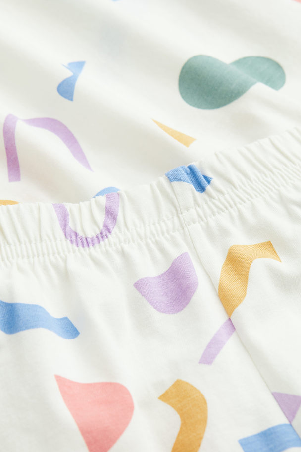 H&M Cotton Jersey Pyjamas White/patterned