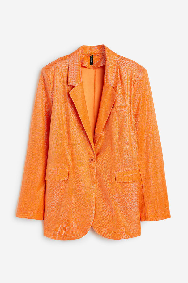 H&M Single-breasted Blazer Orange/glittery