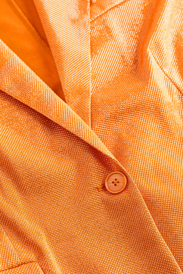 H&M Single-breasted Blazer Orange/glittery
