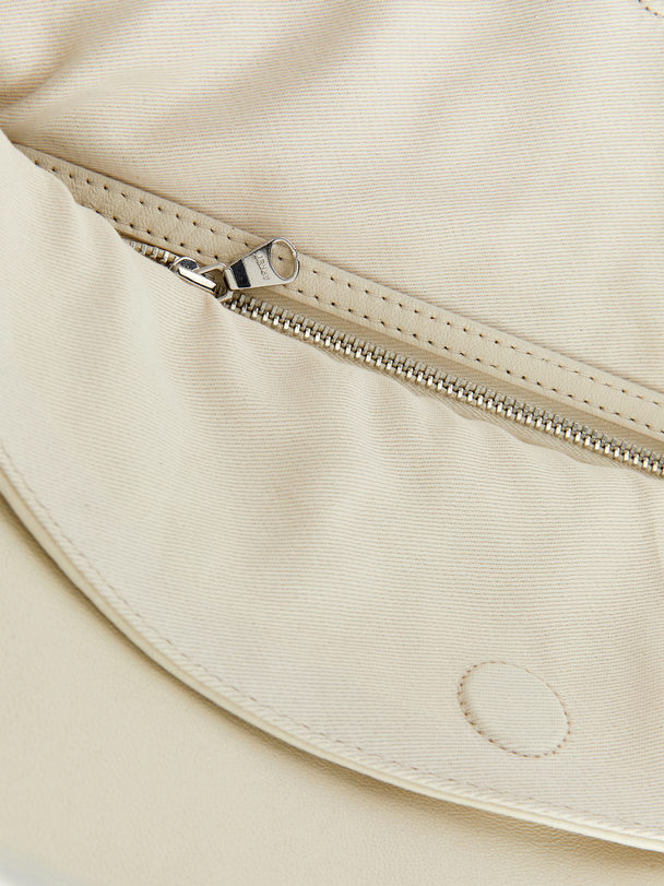 ARKET Curved Leather Bag Off White