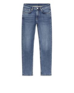 Slim Korte Stretch-jeans Mid-blauw