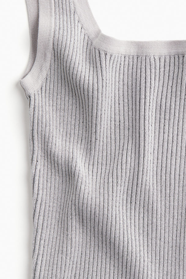 H&M Rib-knit Vest Top Light Grey