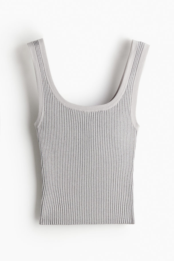 H&M Rib-knit Vest Top Light Grey