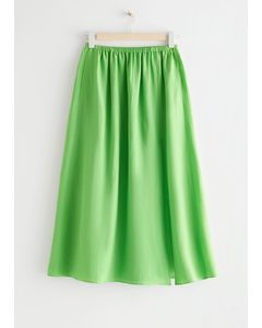 Wide Midi Skirt Lime