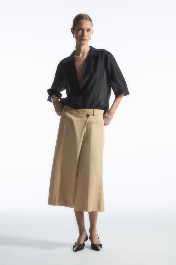 COS CULOTTES MIT WICKELDESIGN BEIGE