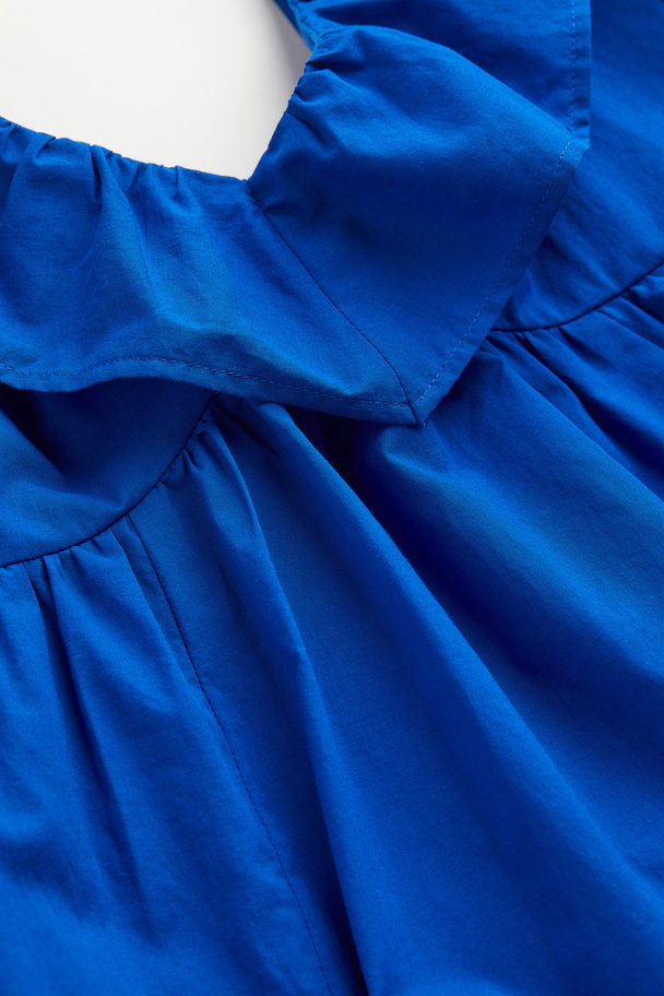 H&M Flounce-trimmed Dress Cornflower Blue