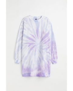 H&m+ Sweatshirtkjole Lilla/batikmønstret