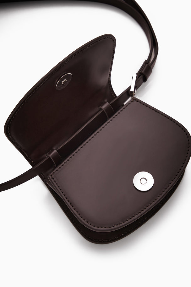 COS Micro Satchel Belt Bag - Leather Dark Brown