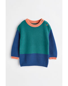 Knitted Jumper Green/block-coloured
