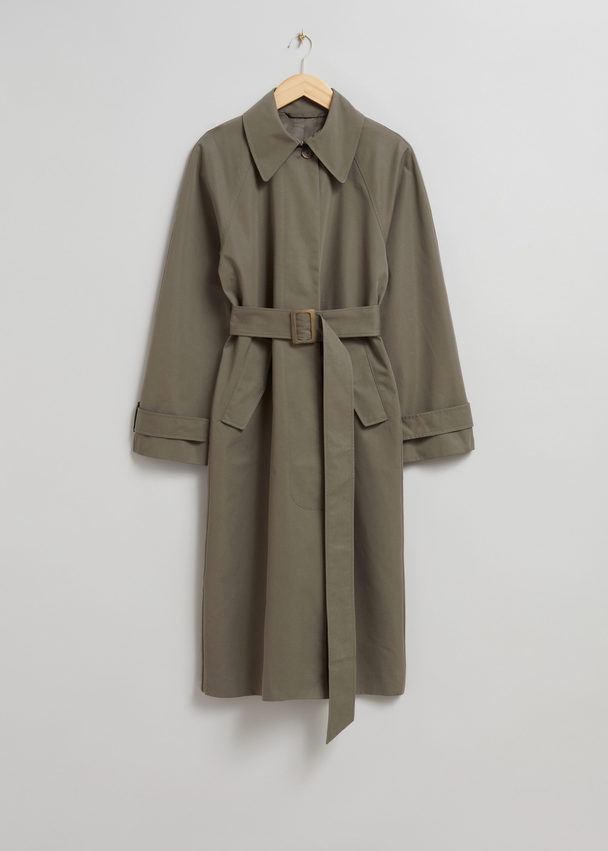& Other Stories Relaxed Trench Coat Khaki